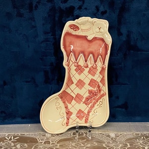 Noble Excellence Twas the Night Before Christmas Stocking Shaped Plate
