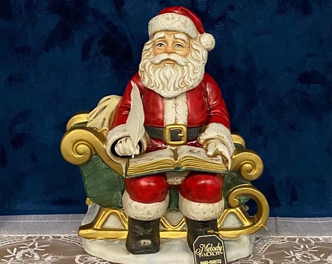 Melody in Motion 1986 Animated & Musical Santa Claus Hand Painted