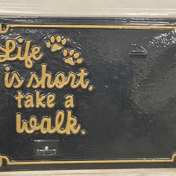 Life is Short Take a Walk Metal Plaque Dog Leash & Picture Clip