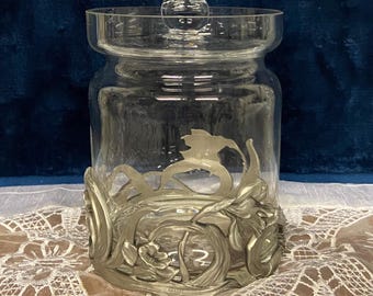 Seagull Pewter, Small Glass Vase, Tulip Design, Flowers, Vintage