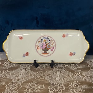 Porcelaine Limoges France Bouquet Basket Porcelain Serving Platter