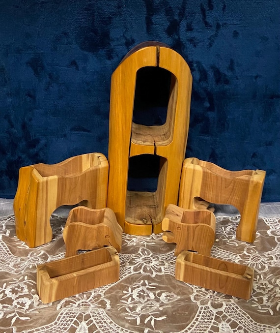 RICHARD ROTHBARD Interlocking Burl Wood PUZZLE With Hidden Boxes