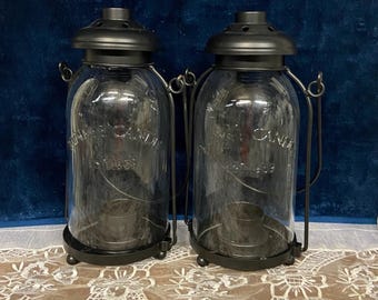 YANKEE CANDLE Mason Jar Tealight LANTERNS Pair of 2