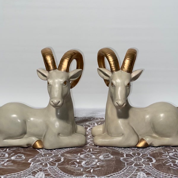 Design Five Fitz & Floyd Ram Statuettes Pair of 2