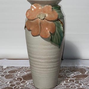 JANA KOZON-KAUSALIK Studio Art Pottery Pink Dogwood Blossom Vase Signed