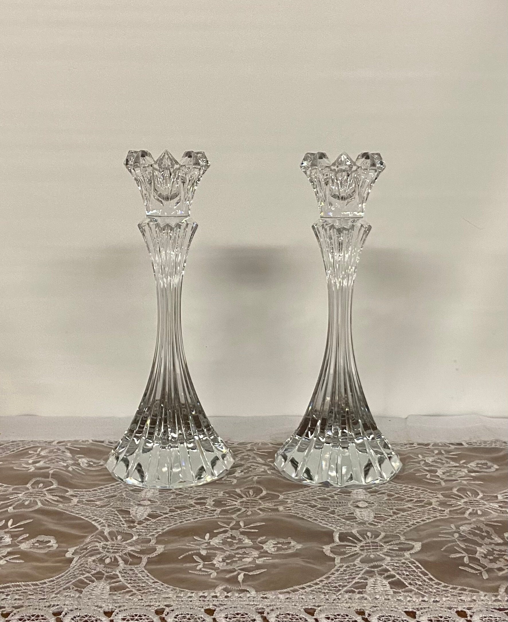 Mikasa Crystal Skyline 10 Candlesticks Crafted in - Etsy