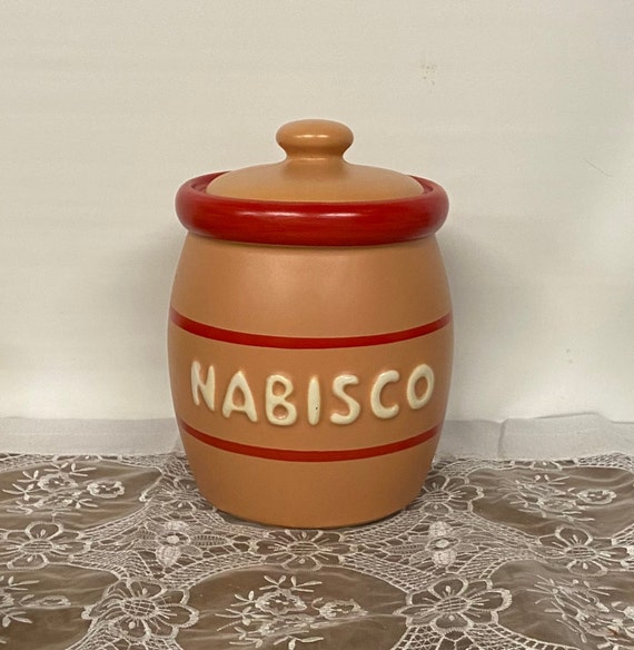 Mccoy Nabisco Lidded Cookie Jar Etsy