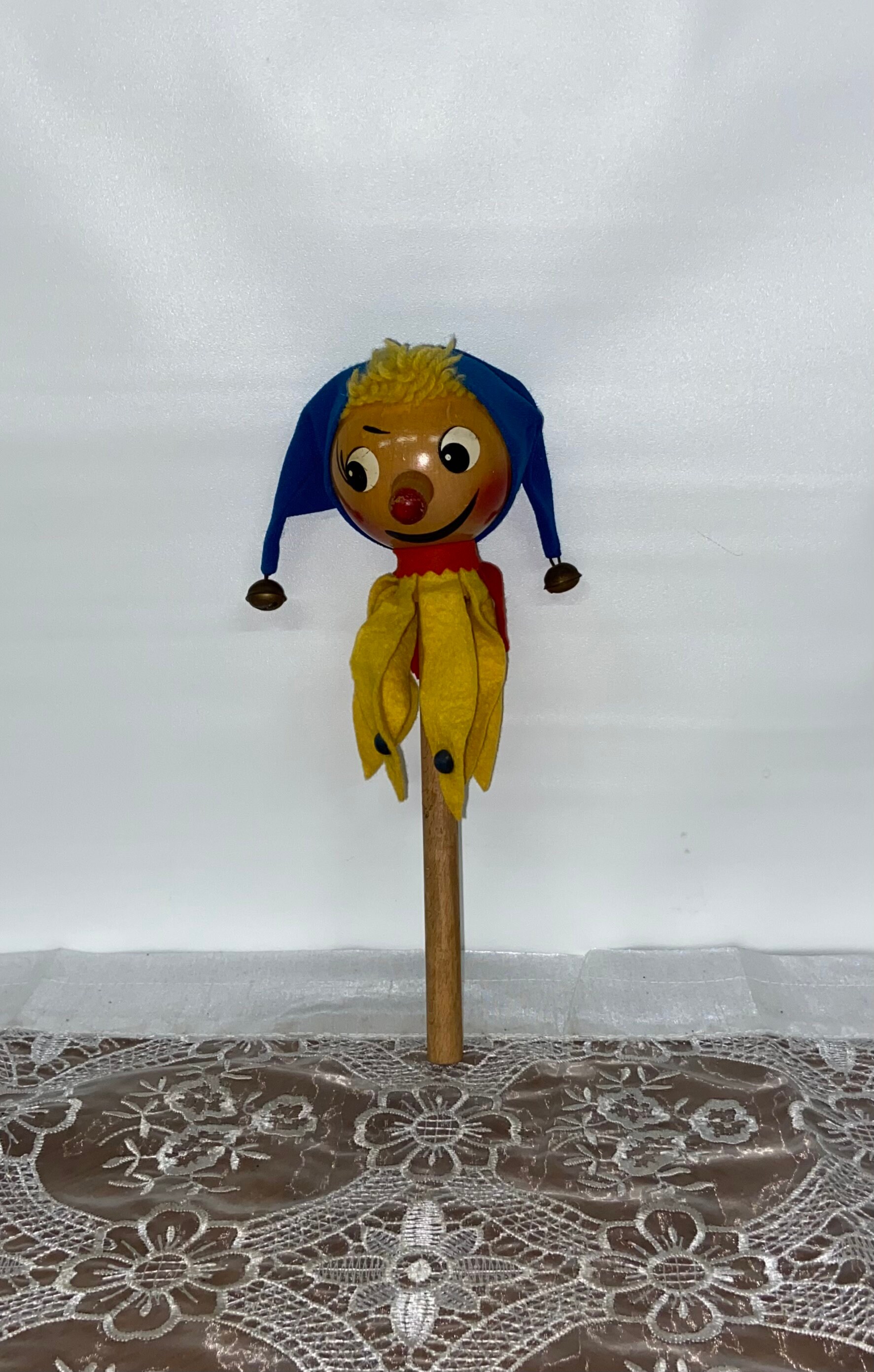 Steinbach Germany Wood Musical Spinning Toy Jester Puppet