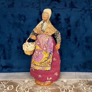 Santon De Tradition Roze Terre Cuite Fait Main 1092 Figurine