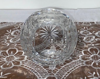 Mid Century Spherical Cut Glass Ashtray