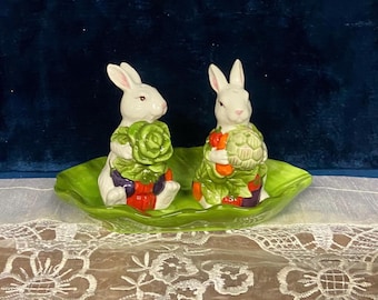 SPRING COLLECTION by Corner Ruby Rabbits Salt & Pepper Shakers Pair of 2