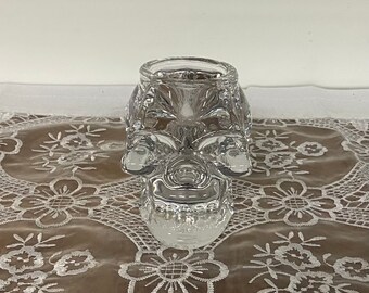 Gothic Skull Tealight Candle Holder - Black & Gold Plaster Decor For Halloween, Altar, Or Dark Decor