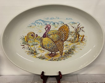LA PRIMULA DECORATA A Mano Turkey Platter made in Italy