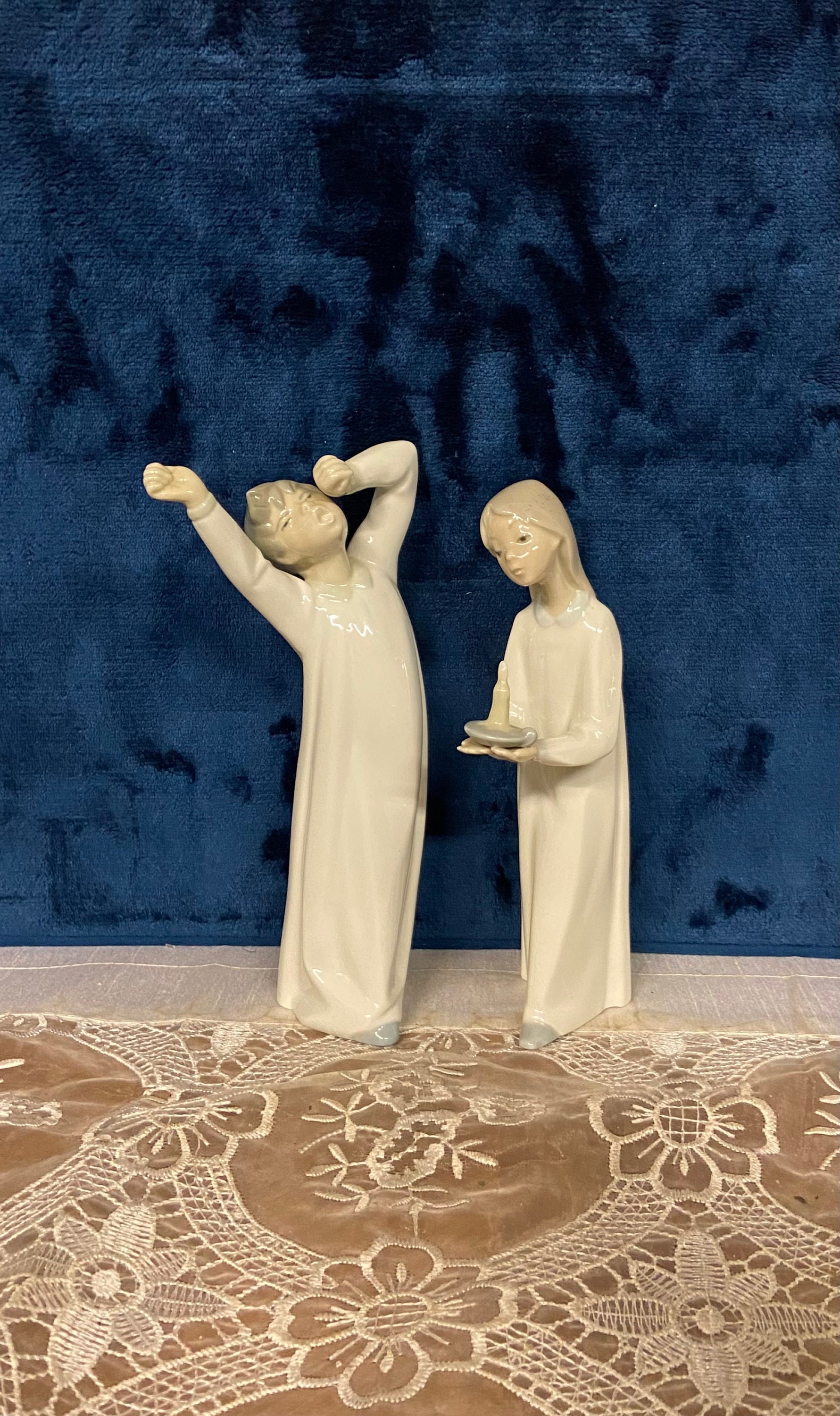 NAO Lladro Spanien Porzellan Figur ° Blumenkinder von 1983