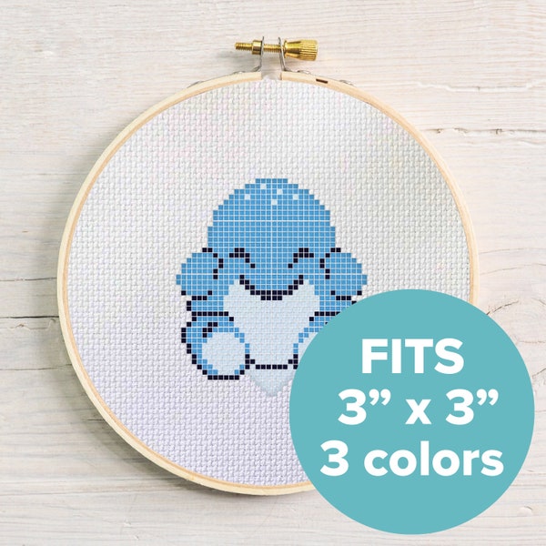 Guild Wars 2 | Blue Quaggan | 2.5" x 2.9" | Cross Stitch Pattern