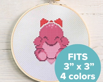 Guild Wars 2 | Pink Quaggan | 2.5" x 3.3" | Cross Stitch Pattern