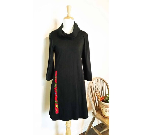 black jersey knit dress