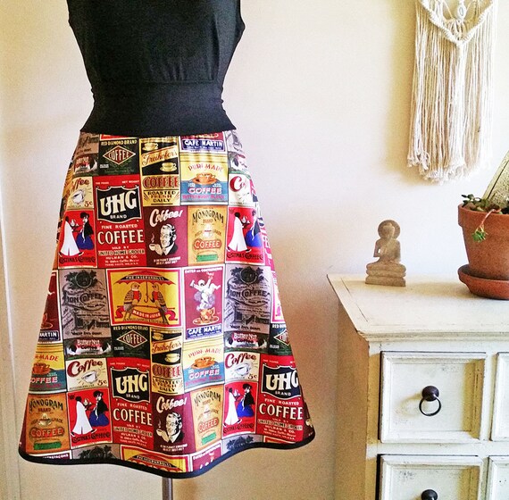 Black flare skirt hot sale etsy