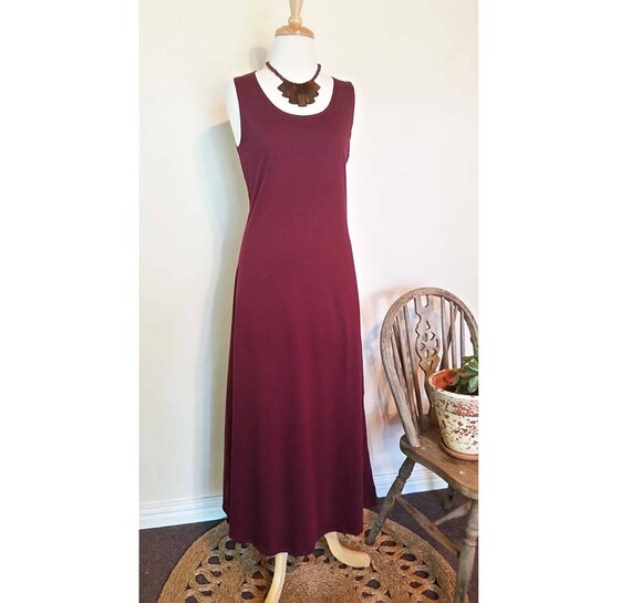 long sleeve jersey knit maxi dress