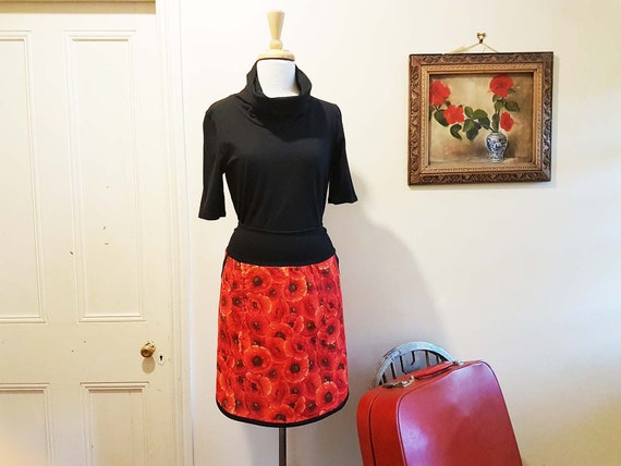 Pink & Red Poppy Skirt main image 1