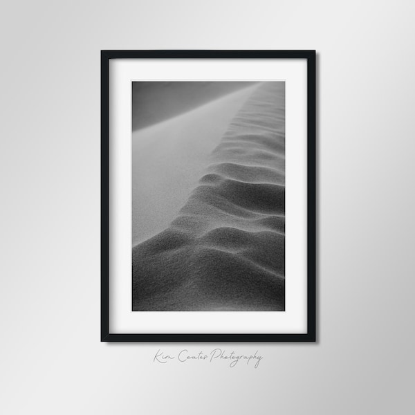 Black and White Desert Photography | Sahara Desert Sand Dunes | Southwest Decor | Abstract Macro Photography | Nature Photography Print