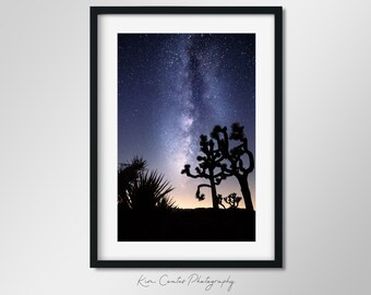 Joshua Tree National Park Print | Southwest Decor | Desert Photography | Milky Way Astrophotography | Starry Sky Galaxy Print | Night Sky
