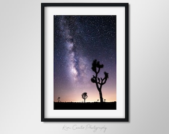 Joshua Tree National Park Print | Milky Way Starry Sky Astrophotography | Desert Photography | California Wall Art | Night Sky Galaxy Print