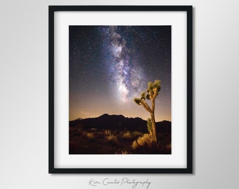 Joshua Tree National Park Print | Southwest Decor | Milky Way Astrophotography | Landscape Desert Photography | Starry Sky Galaxy Print