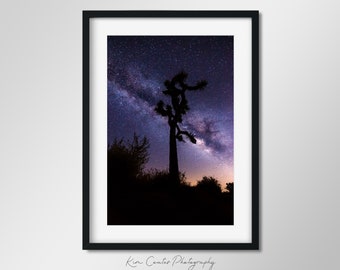 Joshua Tree National Park Print | Night Sky Print | Southwest Decor | Desert Photography | Milky Way Astrophotography | Galaxy Starry Night