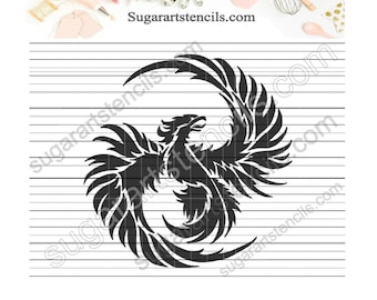 Phoenix stencil | Etsy