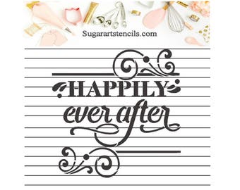 Happily ever stencil | Etsy