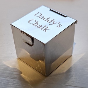 Personalised Snooker/Pool Chalk Holder Case with Chalk Silver plated Engraved Great for Birthdays
