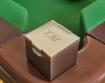 Snooker Chalk Holder Engraved: Personalised Gift Silver Plated