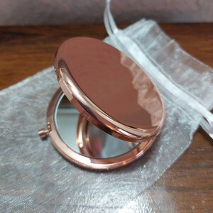 Personalised Rose Gold Compact Mirror Handbag Mirror Bridesmaid&#39;s Gift,