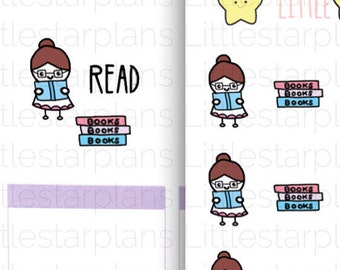 Mimi - Booklover, Bookworm, Booknerd, Reading, Books Planner Stickers (MI037)