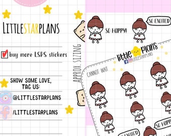 Mimi - So excited, Cannot Wait, So Happy Planner Stickers