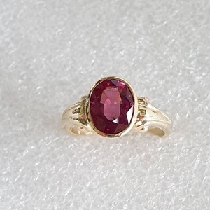 Rhodolite Garnet ring-Antique style Rhodolite Garnet ring-Oval shaped Garnet-AAA Rhodolite Garnet ring