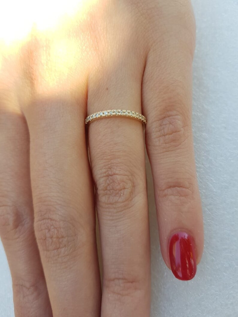 Diamond and gold band-10 carat wedding band set with 20 diamonds-wedding band-diamond band