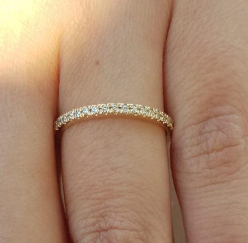 Diamond and gold band-10 carat wedding band set with 20 diamonds-wedding band-diamond band