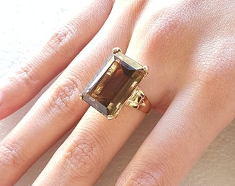 [COLD FRAME] ☆ / SMOKY QUARTZ CHUNKY SQUARE RING SMOKY QUARTZ CHUNKY SQUARE RING