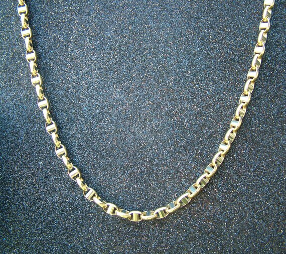 18 Carat Yellow and White Gold Chain in Marine Design 60