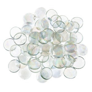 10 lbs Large Clear Glass Gems 35-45 mm Approx 1.5 inch Clear Iridescent Mosaic Quality Glass Please See Notes