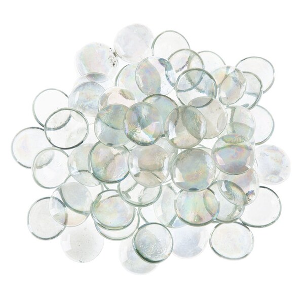 10 lbs Large Clear Glass Gems 35-45 mm Approx 1.5 inch Clear Iridescent Mosaic Quality Glass Please See Notes