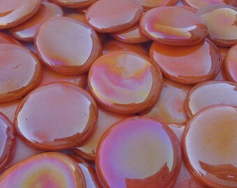 10 lbs Large Red Glass Gems 35-45 mm Approx 1.5 inch Opaque Iridescent Mosaic Quality Please See Notes