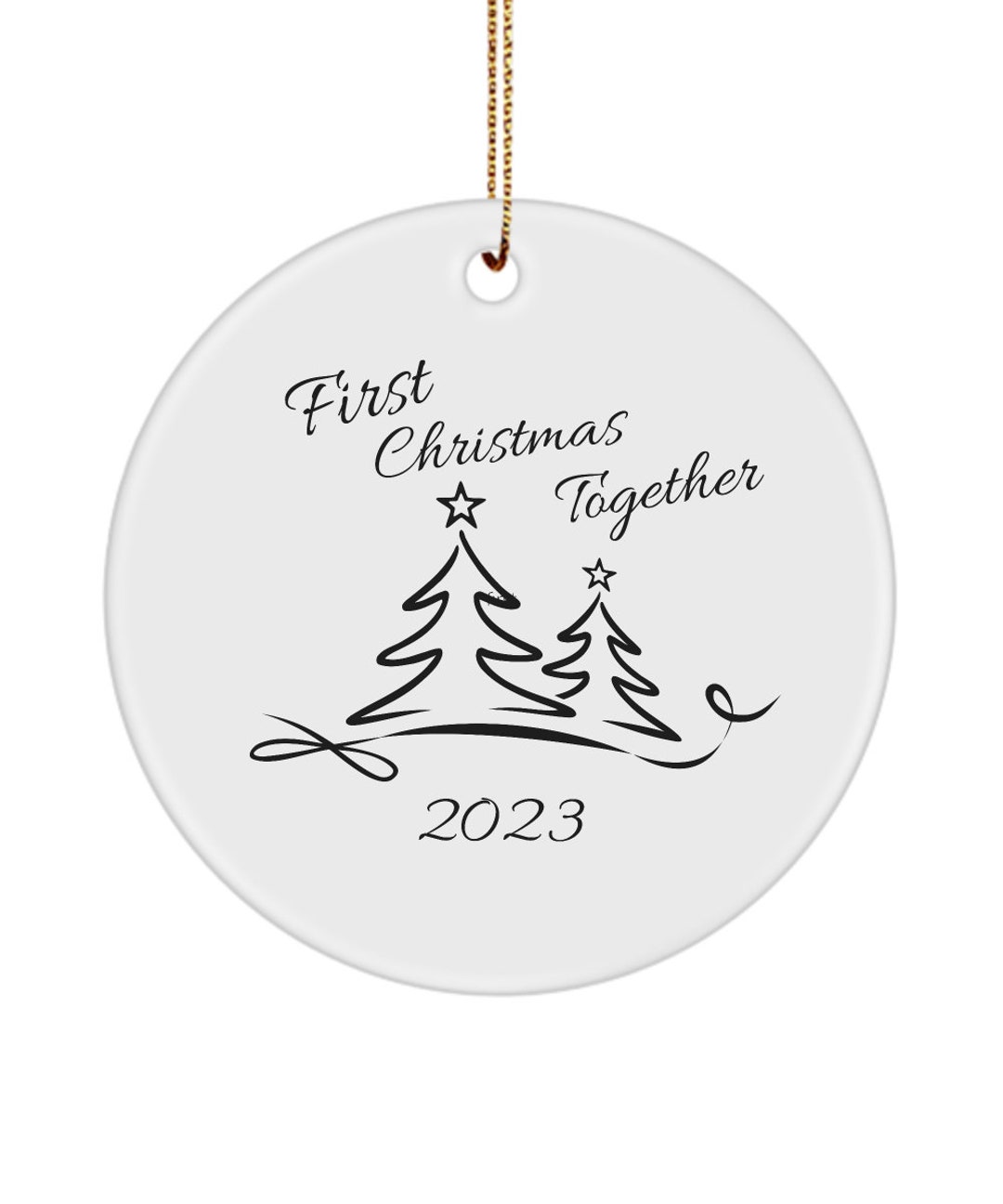 First Christmas Together Ornament Trees Stars Modern Black Etsy