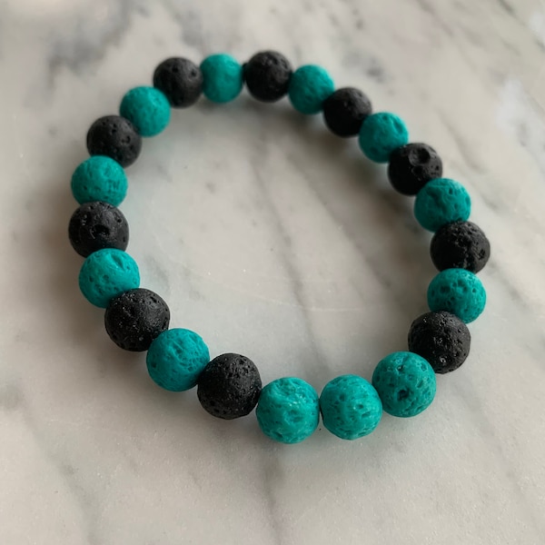 Lava rock stretch bracelet Black White Lava Rock Bracelet Purple Blue Turquoise Lava rock boho bracelets Earthy Hippy Lava Rock Bracelets