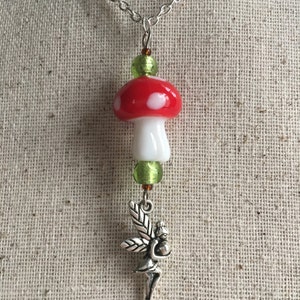 Fairy Mushroom Necklace Faerie Toadstool Necklace