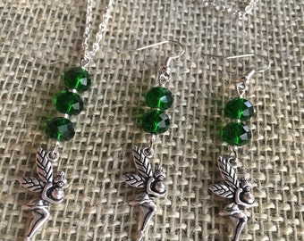 Green Beaded Fairy Necklace Set Beaded Faerie Necklace Set