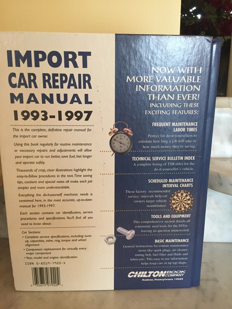 Vintage Chilton 1997 Import Car Repair Manual Hardcover Book - Il 794xN.2611558900 4meh