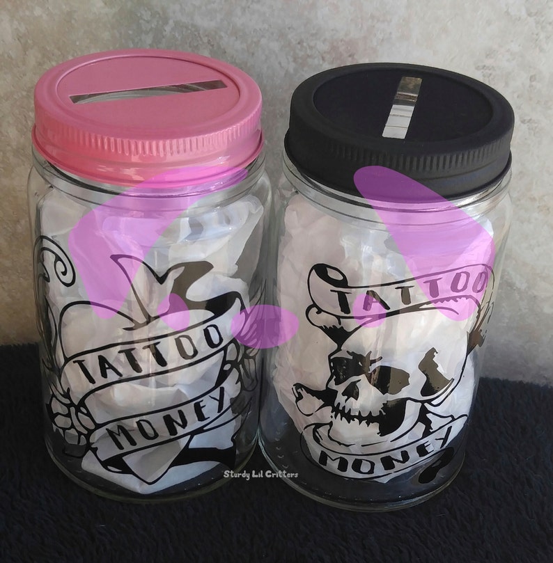 Tattoo Fund Money Vintage Heart Mason Jar Piggy Bank With Free Etsy UK